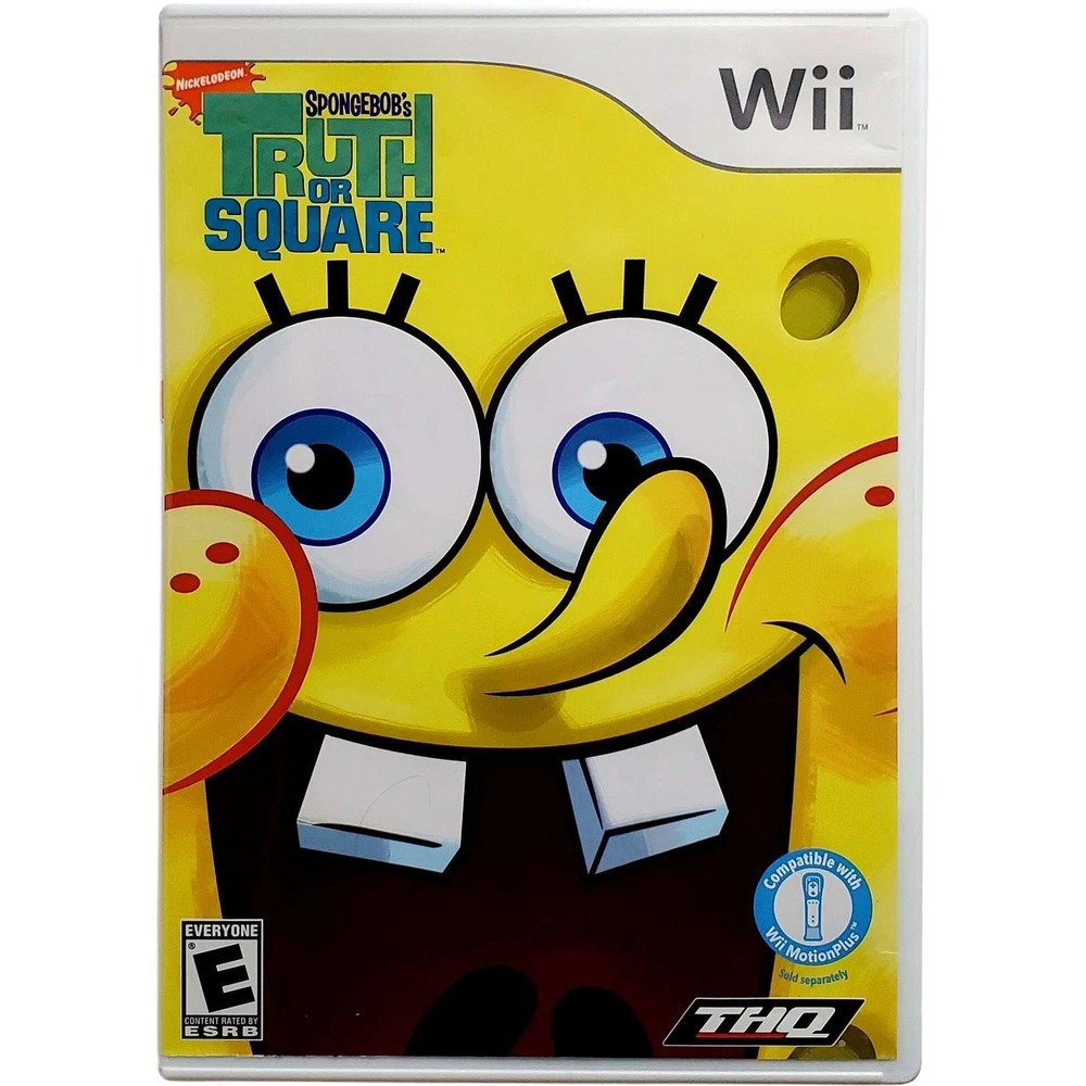 SpongeBob SquarePants Truth or Square Nintendo Wii Game CIB THQ 2009 RVL-R8IE